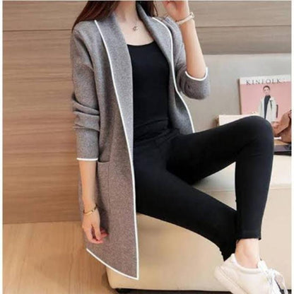 Single Women's Stitched Plain Fleece Coat