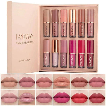 12 Colors Matte Liquid Lipstick Set